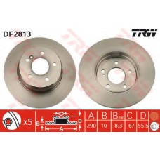 тормозной диск задний TRW DF2813 MERCEDES-BENZ W124/W210 2.0-4.3 96 